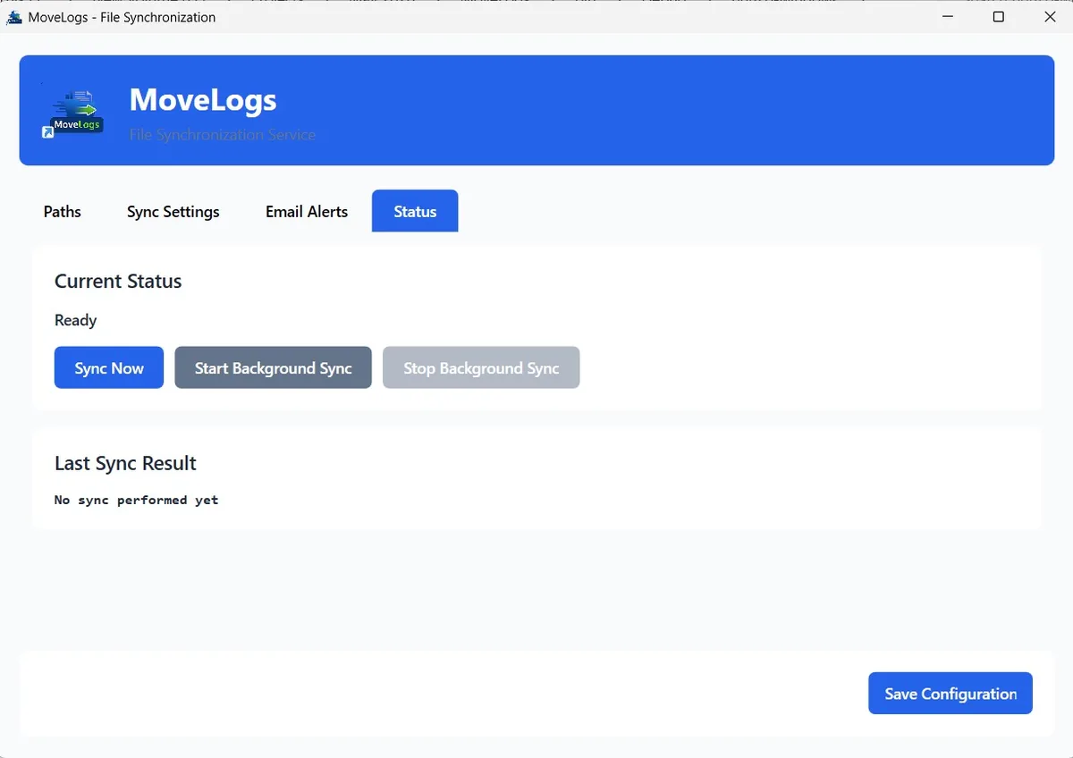 File Synchronization Manager desktop utility