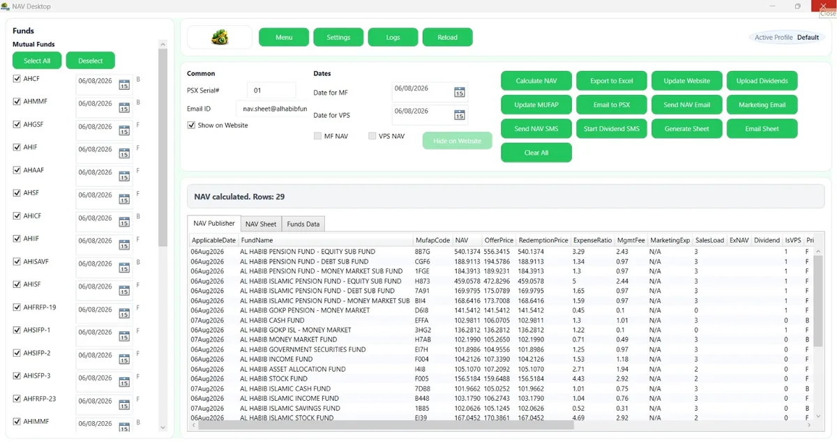 Financial Operations Platform desktop application