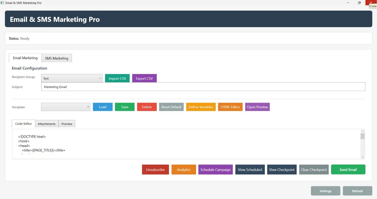 Marketing Automation Platform desktop application